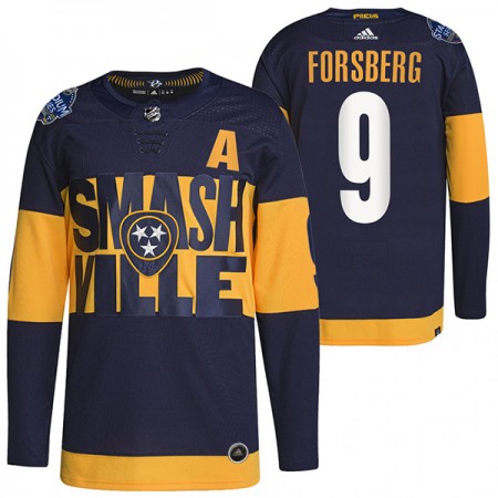 Nashville Predators Dresy Filip Forsberg 9 Adidas 2022 Stadium Series Authentic - Pánské